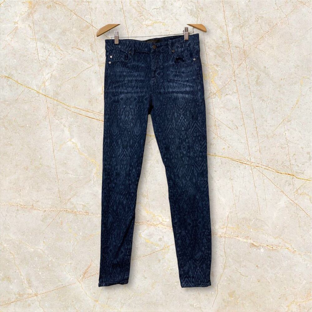 Liverpool Jeans Womens High Rise Ankle Skinny Blue Medium Wash 30 Waist Ikat